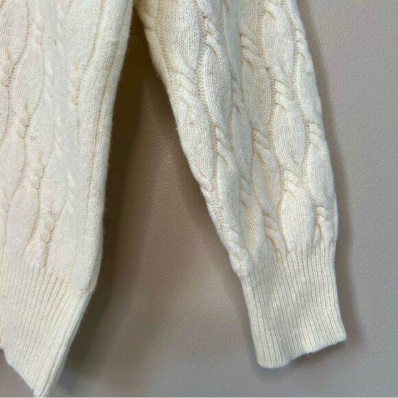 Vintage Nina Patrick Lambs Wool Angora Fisherman Cable-knit Mock Sweater Size M - Picture 11 of 12